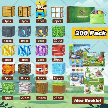 Magnetiske byggeklodser til børn 3+ | STEM Montessori Legetøj | DIY model magnetterninger