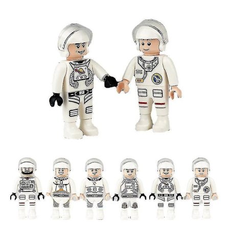 Rymd Astronaut Byggklossar Minifigur Leksaker Montering Leksaker 6st