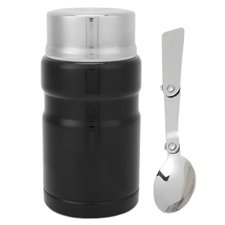 26oz 750ml Isoleret Madkasse i Rustfrit Stål Termobeholder Madkrukke Snackbeholder Sort
