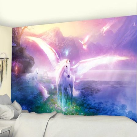 Dekorativ sovrumsväggtapet - Enhörningshäst - 200 x 150 cm L