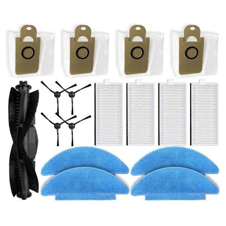 Tilbehør til För RoboJet X-One 2 Pro reservedele Hovedsidebørste Hepa-filter Moppeklud Støvpose