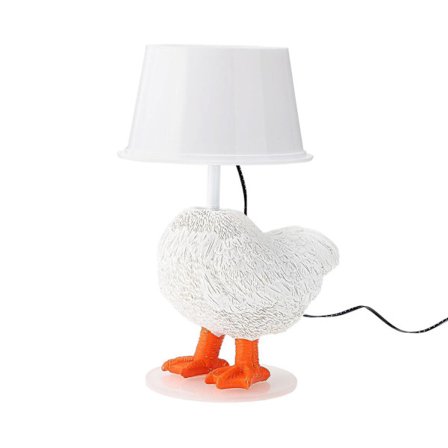 Hønseæg Skrivebordslampe USB Harpiks Hane Udstopning 3D
