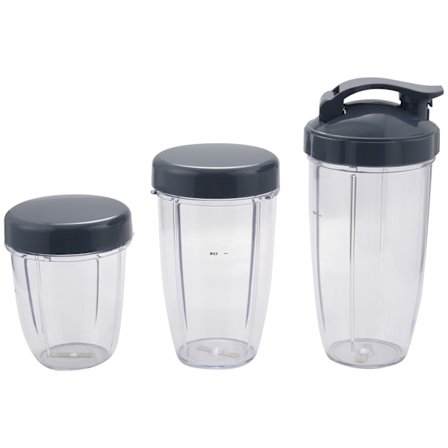 Ersättningskoppar för Nutribullet fruktjuicepress, 3 delar, 32 oz, 24 oz hög, 18oz liten kopp, 3 lock