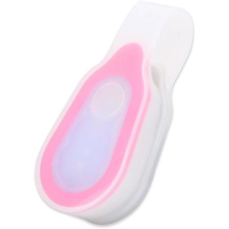 Løpelys for løpere, vanntett, bærbar, utendørs LED mini nattknapp silikonklipslampe rosa stroboskoplys