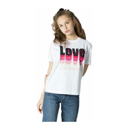 Love Moschino T-Shirts Hvid, Dame