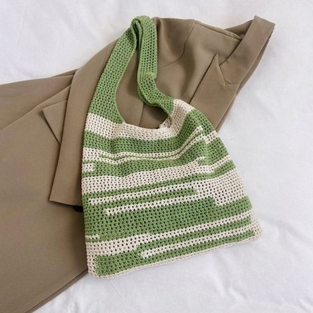 Strikket taske Skuldertaske GRØN