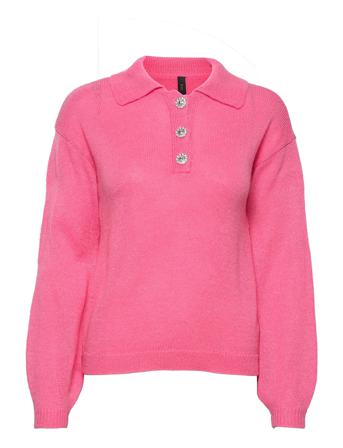 Yasgina Ls Knit Pullover - Df Pink YAS