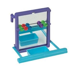 Fugleleke Speil med Sittepinne til Undulat