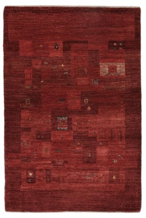 Loribaft Fine Perzisch Vloerkleed Modern Donkerrood/Zwart (Wol, Perzië/Iran)