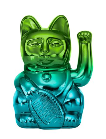 Donkey Vinkende Kat - Maneki-Neko - Player Three - Green - H:15CM