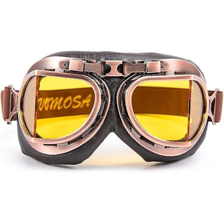 Vintage Briller Motorsykkel Cruiser Scooter Briller Sykkel Racer Cruiser Touring Øyevern (kobber, gul)