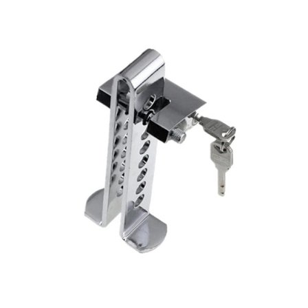 Hög kvalitet broms pedal lås justerbar auto rostfritt stål 8 hål broms koppling lås stöldskydd enhet med 2 nycklar broms pedal lås