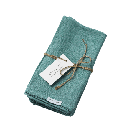 In Flore Stella Linneservett Bordstextil Blå