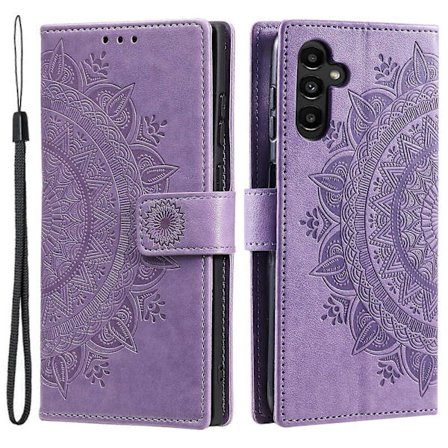 Samsung Galaxy S25 Plus Kuori Kohokuvioitu Totem PU Nahka Lompakko Jalusta Puhelimen Suojus