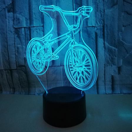 3D LED Natlampe Cykelform USB Bordlampe 16 Farveskift Cykel Hjem Decor Soveværelse Søvnbelysning Gaver Fjernbetjening