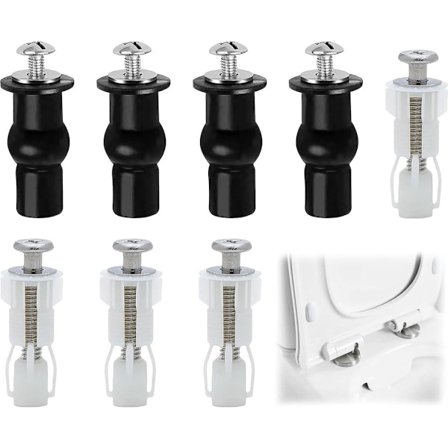 WC-istuimen saranat, 8 kpl, ruostumaton teräs, yleismalliset WC-istuimen saranat, WC-istuimen laajennusruuvit, yleismalliset WC-istuimen ruuvit ja 