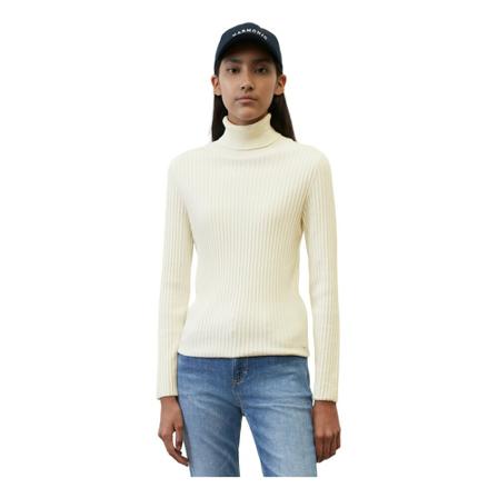 Marc O'Polo, Polo neck jumper in a slim fit Biały, Kobieta, Rozmiar: M