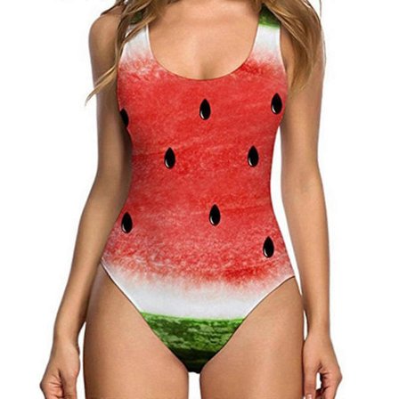 Dame Badedragt Hel Sjovt Frugtprint Badedragt Monokini Badedragter S-xl vandmelon XL