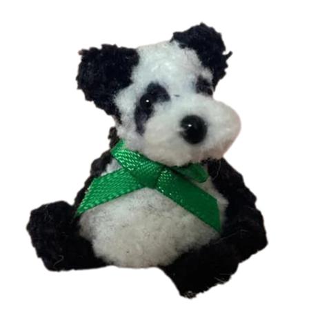 Söt Ledad Mini Bear Miniatyr Handgjord Mobilväska Docka Present