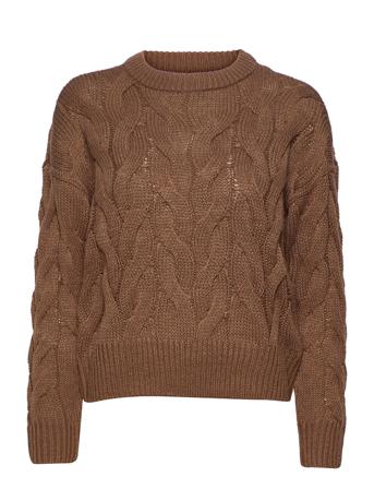 Vmnova Ls O-Neck Blouse Bf Brown Vero Moda