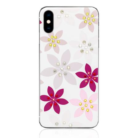 Usync Iphone Xs Skal - Design Case Glitter Blommor Transparent