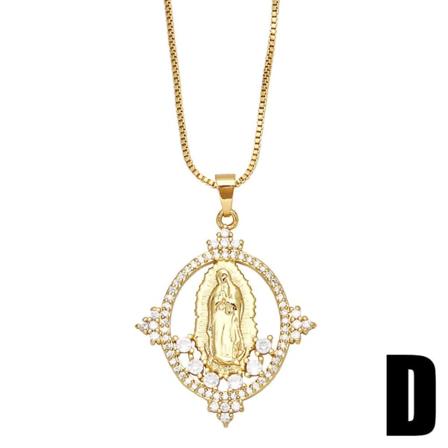 Halsband Vintage Zirkon Jungfru Maria Mode Smycken Ac8564 D