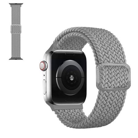 Apple Watch 42mm - 44mm klockarmband med nylonflätning - Grå