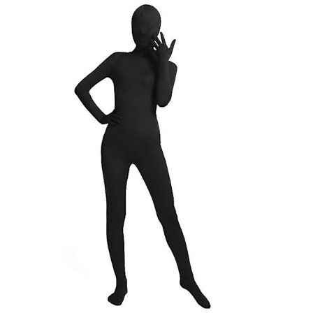 Herr Kvinnor Unisex Helkroppstights Kostym Spandex Stretchy Svart Kostym Försvinner an Bodysuit För Halloween Party A