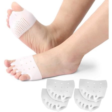 Gel tåseparatorer, 2 par for mellomfotsmerter, bunion korreksjon, hallux valgus lindring for forfotssmerter