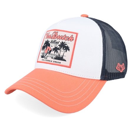 Von Dutch - Hvid trucker Kasket - Square Patch Black/White/Red A-Frame Trucker @ Hatstore
