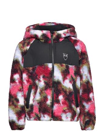 Teddy Zip Jacket W. Hood - Grs/Vega Patterned Knowledge Cotton Apparel