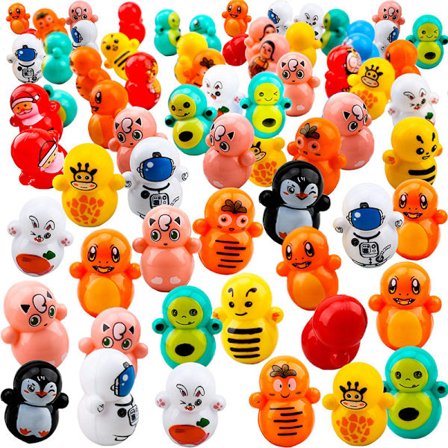 48 st kreativa tecknade mini-tumblers, present till pojkar och flickor i förskolan, liten present, belöning, leksak för barn i skolan