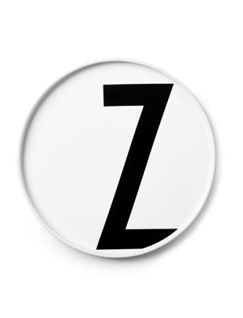 Porcelain Plate A-Z White Design Letters