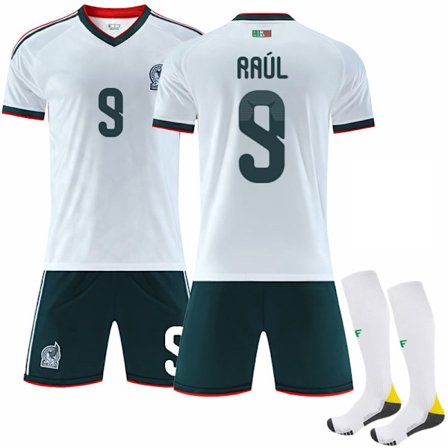 2025–2026 Mexico VM Udebane Børne Voksen Fodboldtrøje Sæt Nr.14 Nr.22 Lozano Nr.9 Raúl Hvid