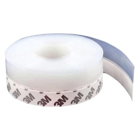 Silikoneforseglingstrimmel, 5m transparent selvklæbende forseglingstrimmel dørbundforseglingstrimmel dørvejrstrimling bundforsegling