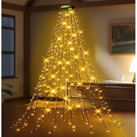 Julelys til Træ, 6,6FT x 16 Rækker Fe 400 LED med Fjernbetjening