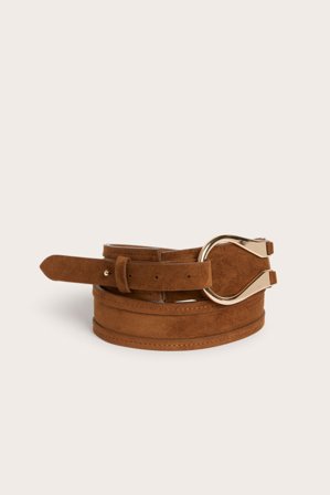 Kappahl | Belte i imitert semsket skinn Lysebrun L | Lysebrun