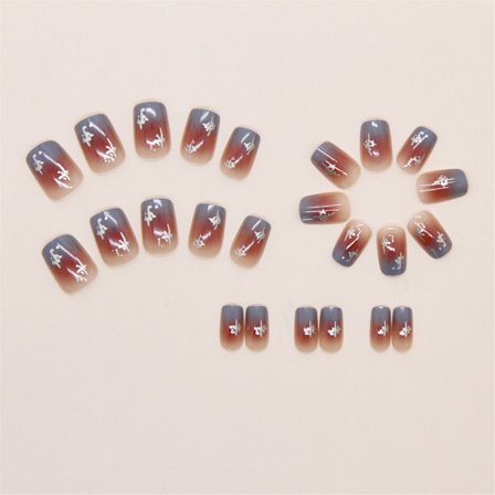 24 st Återanvändbara Press On Naglar Glansiga Lösnaglar Gradient Stick on Naglar