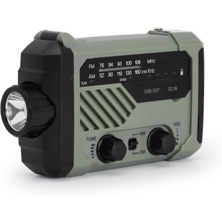 Bærbar håndsveivradio, solradio AM/FM nødhåndsveivdynamoradio med leselampe