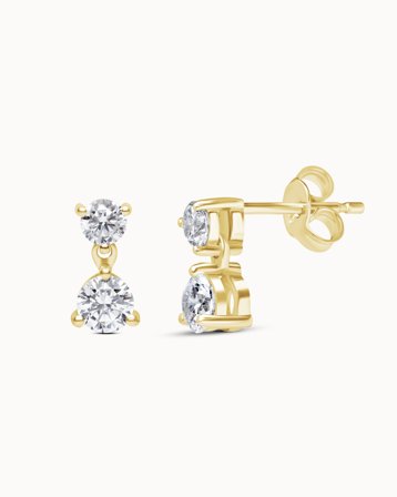 Naturlig Diamantörhängen Peony 18K Gulguld 2x0.50 Carat - Dinglande diamanter