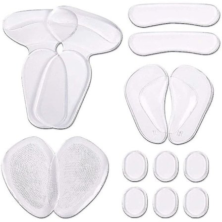 Hælpute for sko som er for store, høyhælte innleggssåler, høyhælte puter, hælgrep, fotpleiesett, sklisikre