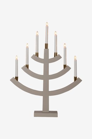 Star Trading - Lysestage Gillian 64 cm - Beige - Adventslysestager - Fra Homeroom