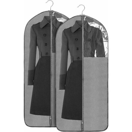 Grå - 24'' x 53'' (135 x 60 cm), sammenleggbart kjoletrekk, 2-delt beskyttende trekk for lange skjørt, kjoler, kåper, med gjennomsiktig vindu og 