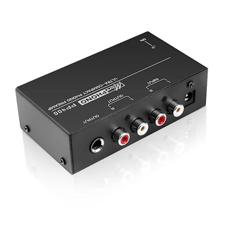 Ultrakompakt Phono Forforstærker med RCA Indgang & Udgang 1/4 Tommer TRS Interface Preamplificador Pladespiller Forforstærker PP400 EU-stik