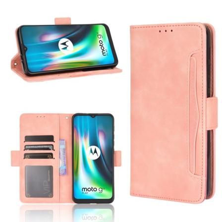 Motorola Moto G9 Play / E7 Plus - Fodral Med Avtagbart Kortfodra Lightpink Ljus Rosa