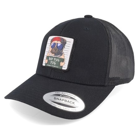 Iconic - Schwarz trucker Cap - Bad Pug Dog Black Trucker @ Hatstore