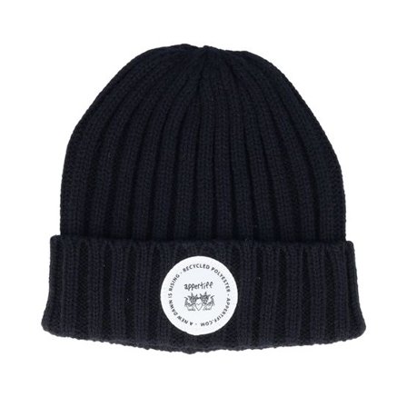 Appertiff - Svart cuff Beanie - Recycled Days Black Cuff @ Hatstore