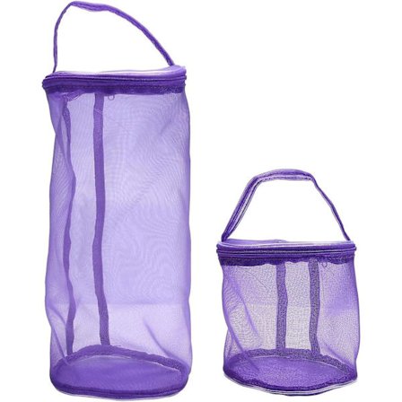 Lankasäilytyspussi, 2 kpl Verkkoneulepussi Pyöreä Lankapallojen Järjestäjä Neulomisen Ystäville, Violetti