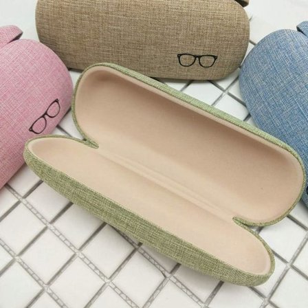 Hard etui for briller i stoff, bærbar brilleetui (Grønn)