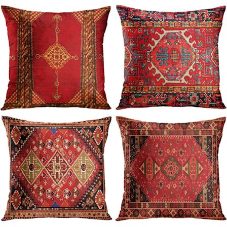 Paris Kuddfodral Geometriska Persiska Kilim Heminredning Set med 4 Orientaliska Ikat Kuddfodral Dekorativa 45 x 45 cm Kudde Soffa Soffa Örngott Co
